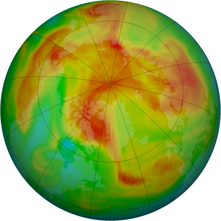 Arctic ozone map for 07 May 1999
